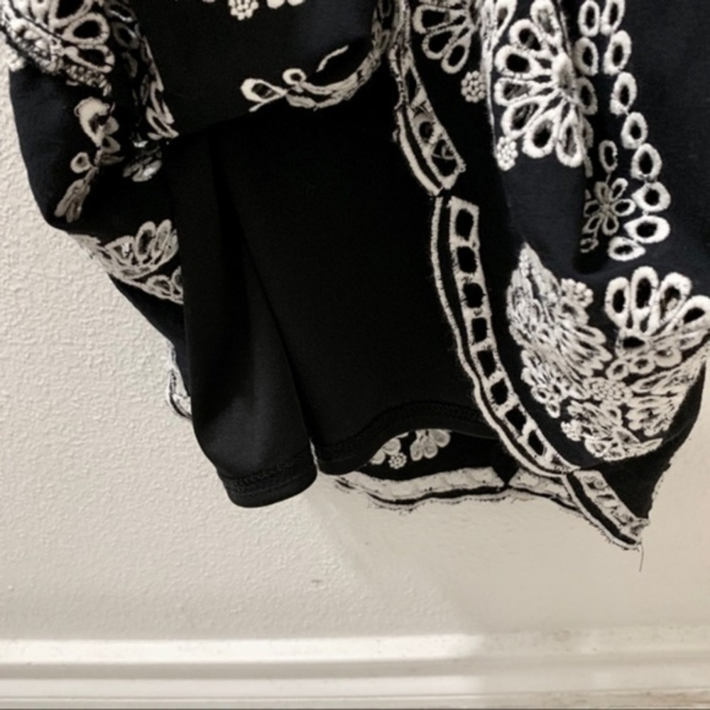 Black Eyelet Embroidered Mini Shift Dress - Picture 4 of 6